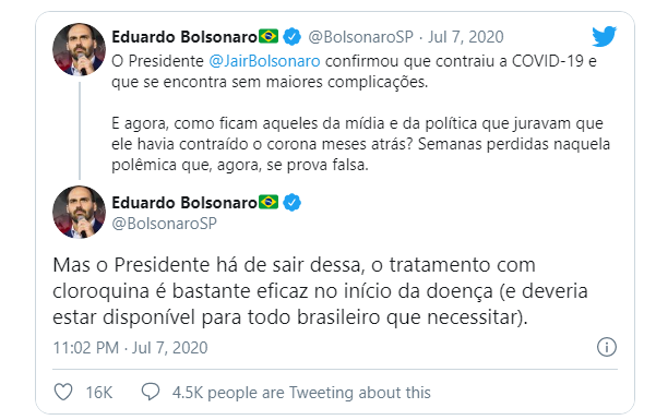 Tổng thống Brazil công bố tin mình nhiễm COVID-19