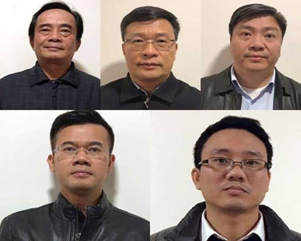   5 bị cáo Đoàn Ánh Sáng, Ngô Duy Chính, Nguyễn Xuân Giáp, Phạm Hồng Quang, Đặng Thanh Nam. (Nguồn: Cơ quan điều tra).  