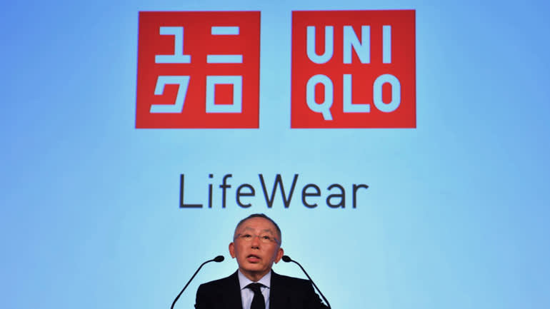 Ông Yanai tham dự một cuộc họp báo đánh dấu việc khánh thành trụ sở mới của Uniqlo vào năm 2017. Ảnh: Wataru Ito