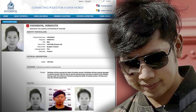 Vorayuth Yoovidhya, người thừa kế thương hiệu nước tăng lực Red Bull của Thái Lan, đang bị Interpol phát lệnh truy nã.