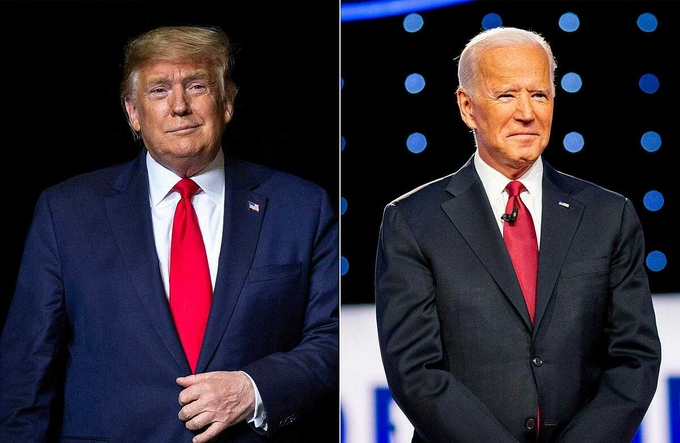 Tổng thống Mỹ Trump (trái) và ứng viên Joe Biden. Ảnh: USA Today.