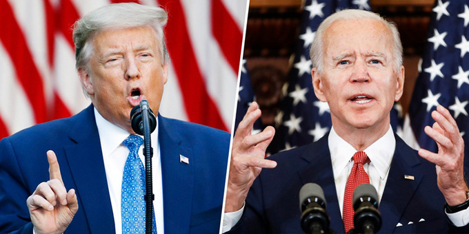 Tổng thống Mỹ Donald Trump (trái) và ứng viên tổng thống đảng Dân chủ Joe Biden. Ảnh: AP.