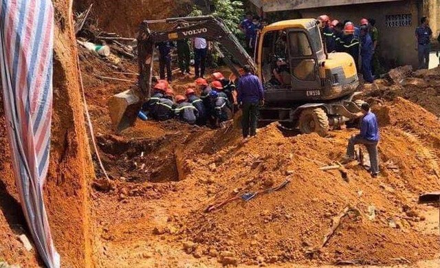 Hiện trường vụ sập công trình tại Phú Thọ. Ảnh: Gia đình & Xã hội