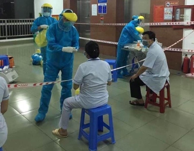 Bệnh viện C Đà Nẵng được khoanh vùng ở mức độ hẹp, ngày 24/7. Ảnh: BVCC