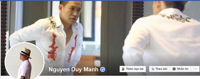 Duy Mạnh thừa nhận Facebook Nguyen Duy Manh là tài khoản chính chủ của mình.