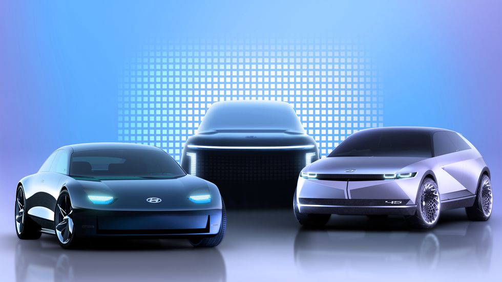 3 mẫu xe điện mới mang thương hiệu loniq của Hyundai.