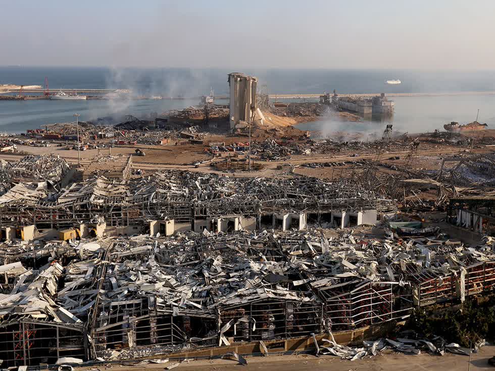 Vụ nổ ở cảng Beirut  được xem là thảm họa thời bình lớn nhất trong lịch sử Li Băng. Ảnh: AFP