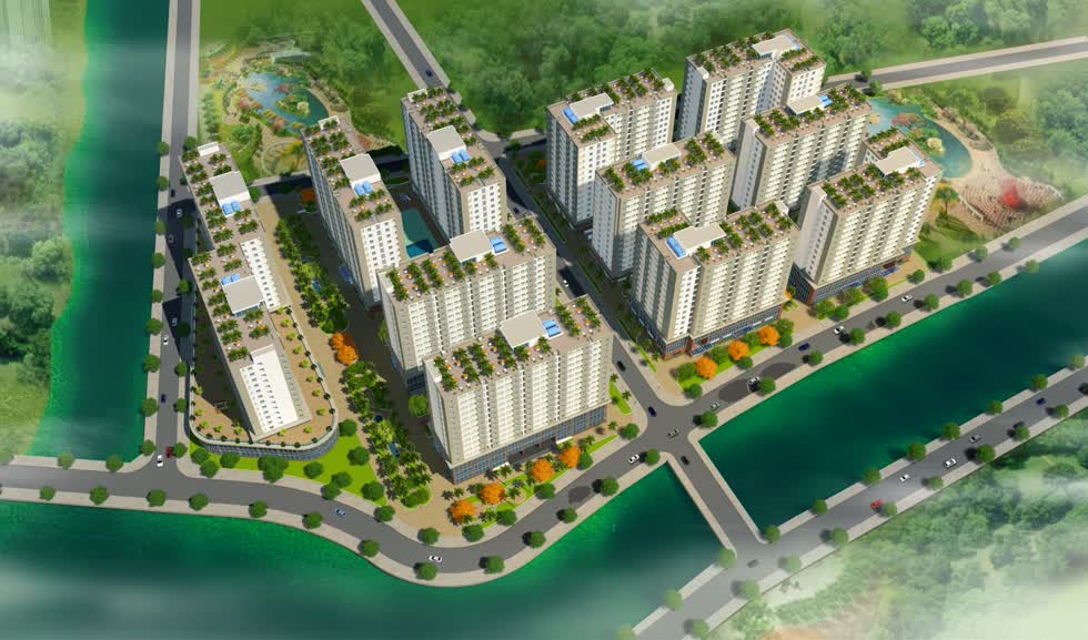Phối cảnh dự án HQC Tây Ninh, nay là Golden City. Ảnh: Địa ốc Hoàng Quân