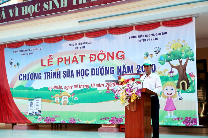 Ông Lương Mạnh Đoàn, Trưởng phòng Y tế huyện Lý Nhân chia sẻ tại lễ phát động.