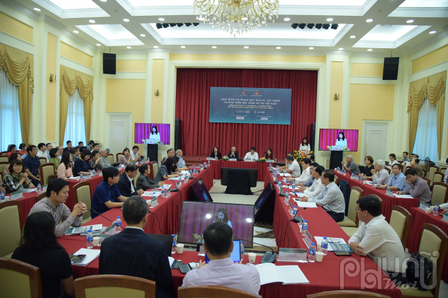 Toàn cảnh hội thảo “Kinh tế đô thị trong quy hoạch, xây dựng và phát triển bền vững đô thị Việt Nam”.