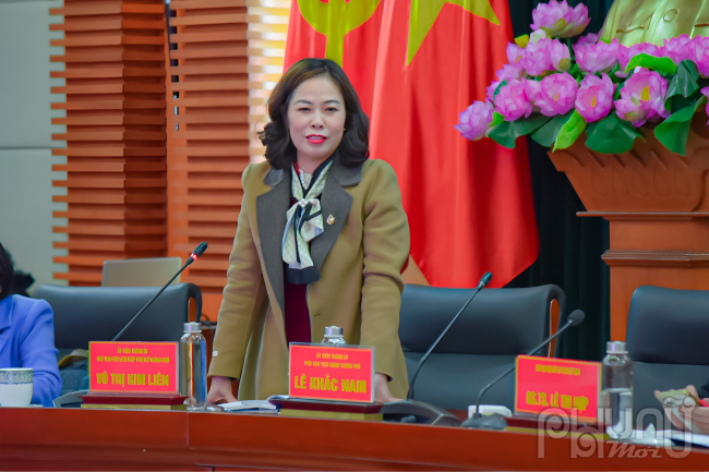 Bà Vũ Thị Kim Liên, Chủ tịch Hội LHPN Thành phố Hải Phòng.