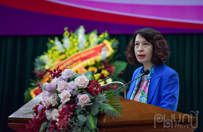 PGS.TS Nguyễn Thị Liên Hương, Thứ trưởng Bộ Y Tế phát biểu tại buổi lễ.