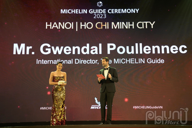 Ông Gwendal Poullennec - giám đốc quốc tế của Michelin Guide - phát biểu