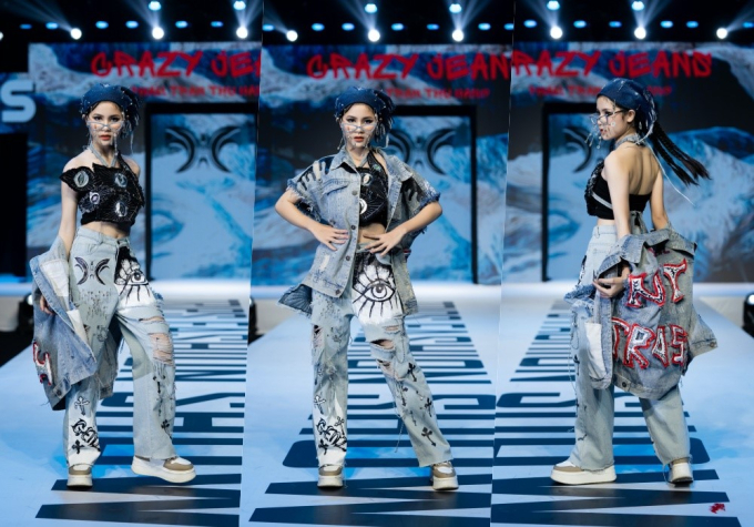 Đặng Thuỷ Tiên xuất hiện cực ngầu trong trang phục streetstyle cá tính làm từ chất liệu jeans tái chế của NTK Phạm Trần Thu Hằng