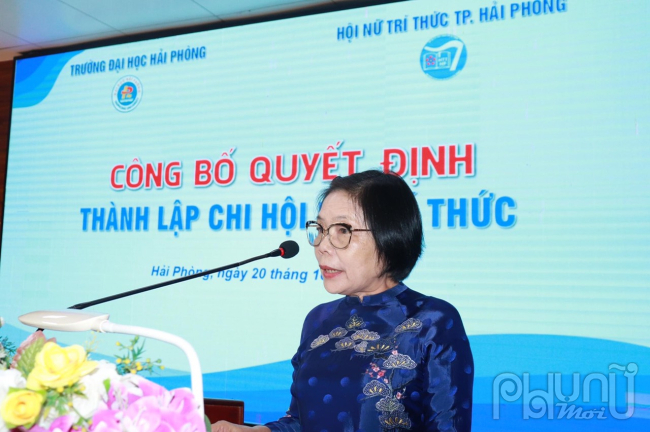 Phó giáo sư, tiến sĩ Vũ Thị Loan - Chủ tịch Hội nữ trí thức thành phố Hải Phòng