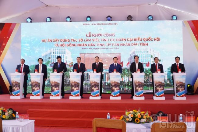 Lãnh đạo trung ương, lãnh đạo tỉnh Khánh Hòa cùng nhấn nút khởi công dự án liên cơ quan lãnh đạo tỉnh Khánh Hòa