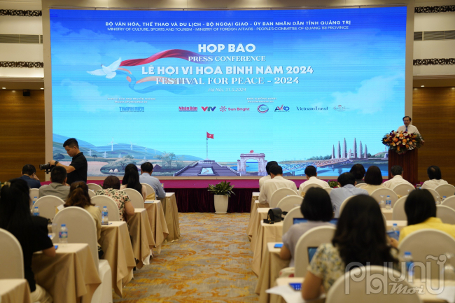 Quang cảnh buổi họp báo Lễ hội Vì Hòa bình năm 2024.