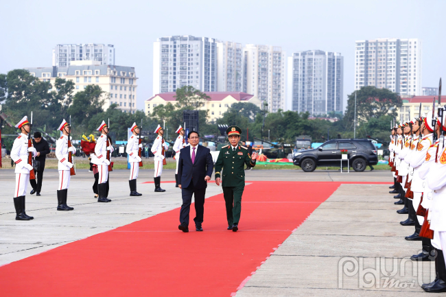 Thủ tướng Chính phủ Phạm Minh Chính dự khai mạc Triển lãm Quốc phòng Quốc tế Việt Nam 2024. Ảnh: Thành Long SKĐS