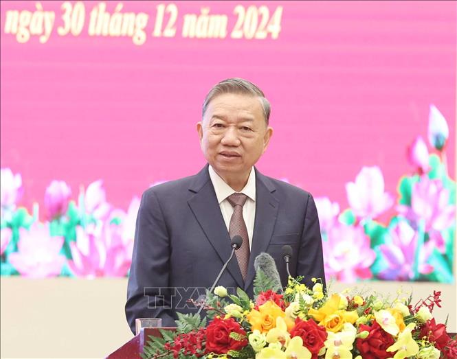 Tổng Bí thư Tô Lâm Phát biểu chỉ đạo. Ảnh: TTXVN