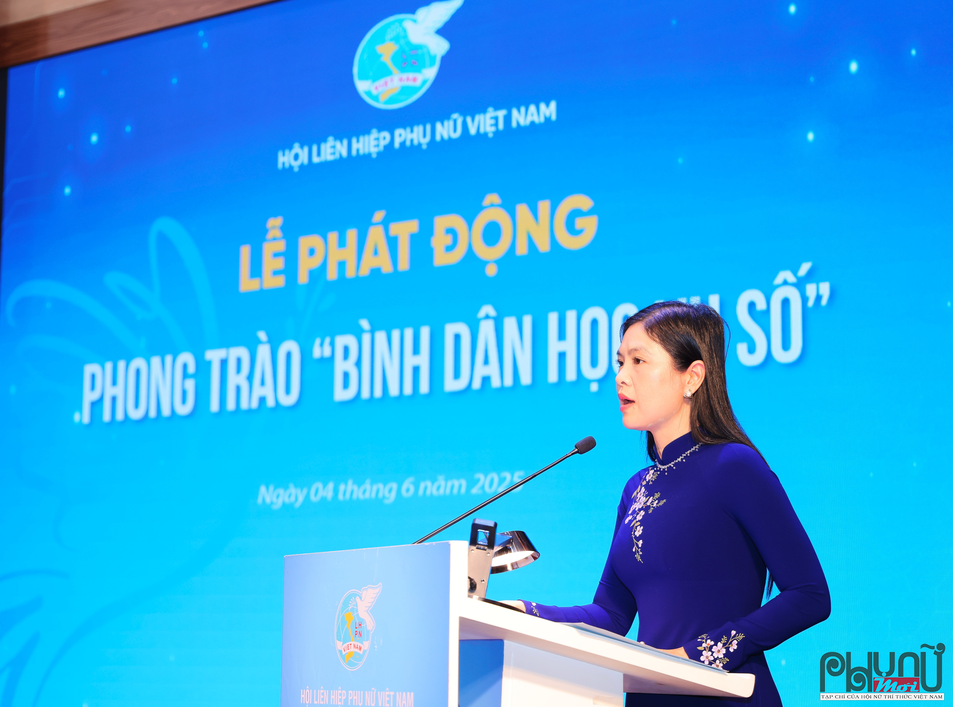Chủ tịch Hội LHPN tỉnh Thái Nguyên Phạm Thị Thu Thủy phát biểu hưởng ứng Phong trào 