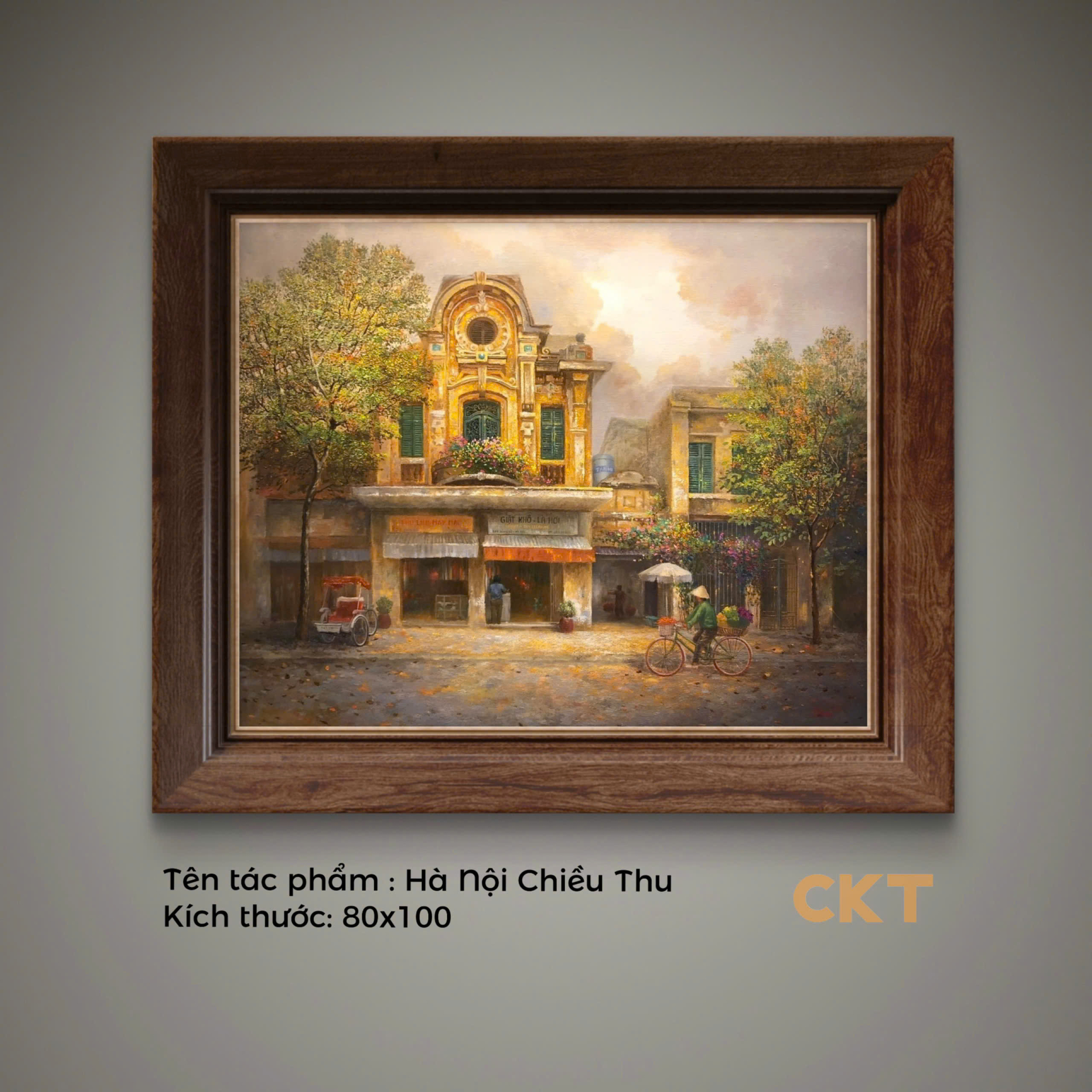 Tác phẩm Hà Nội chiều thu do họa sĩ Quách Chiến Thắng sáng tác 