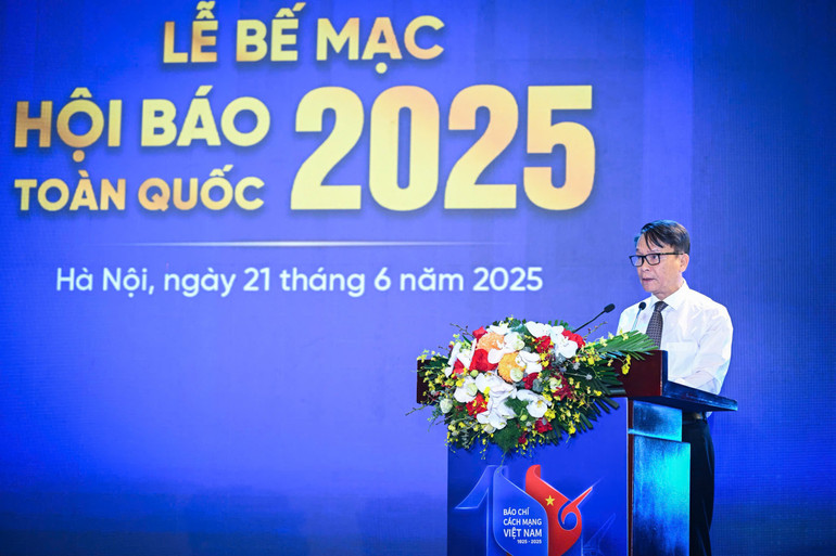 Nhà báo Nguyễn Đức Lợi, Phó Chủ tịch Thường trực Hội Nhà báo Việt Nam, Trưởng ban Tổ chức Hội Báo toàn quốc năm 2025 phát biểu tổng kết