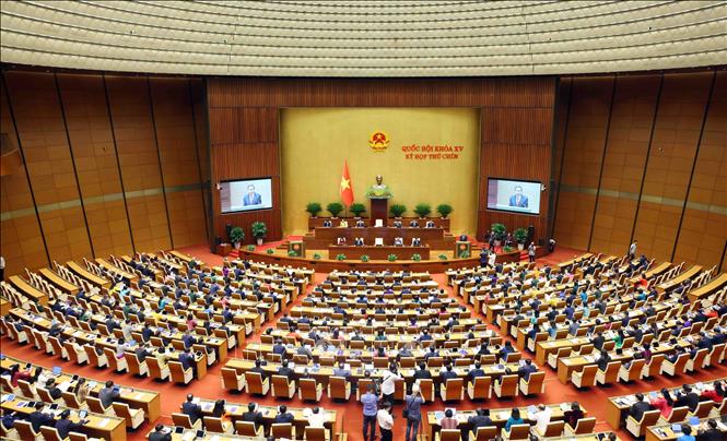 Quốc hội nghe báo cáo về dự án Luật Khoa học, công nghệ và đổi mới sáng tạo. Ảnh: QH
