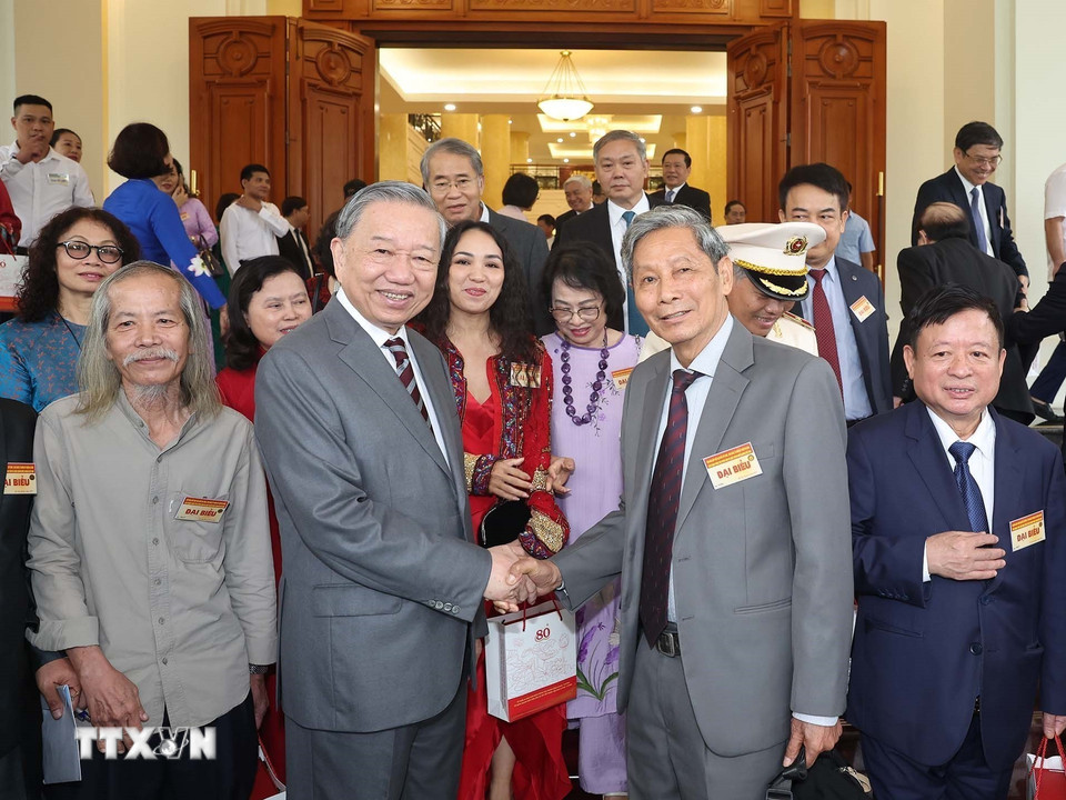 Tổng Bí thư Tô Lâm và các đại biểu. Ảnh: Thống Nhất/TTXVN