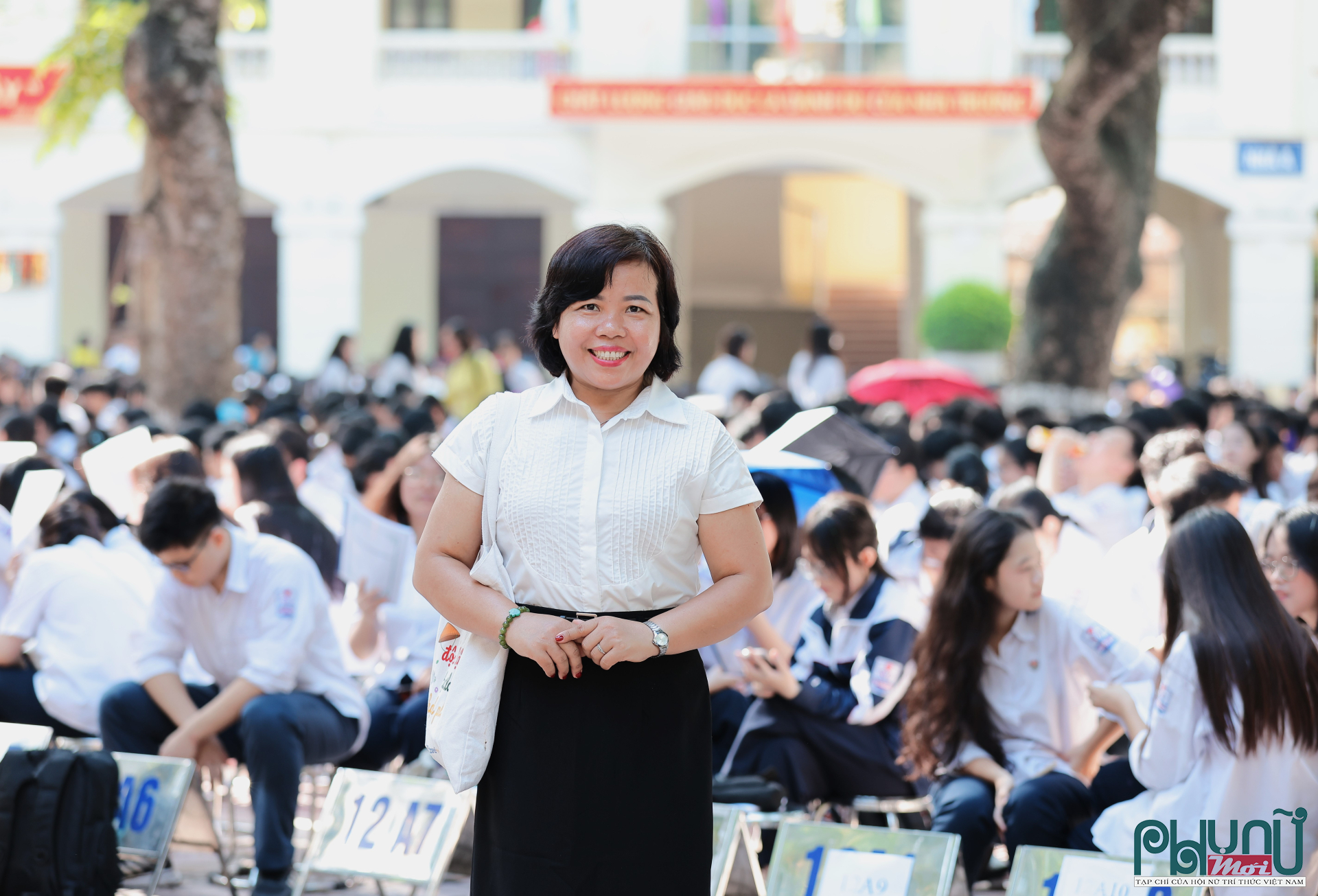 Chị Trần Tú Quyên phụ huynh có con theo học tại Trường THPT Quang Trung (Đống Đa, Hà Nội)
