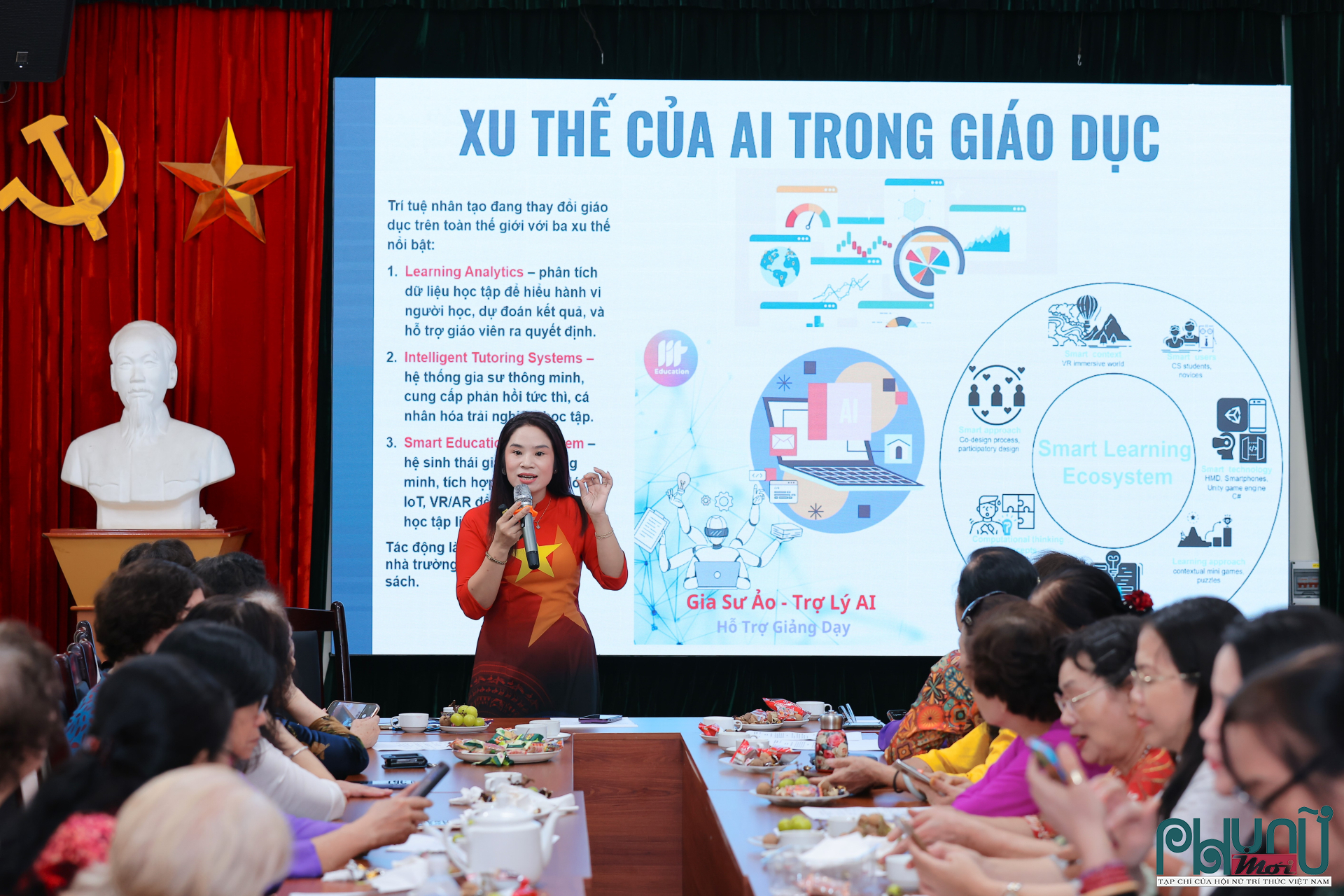 PGS.TS Nguyễn Thị Kim Sơn, Phó Hiệu trưởng Trường Đại học Công nghiệp Hà Nội trình bày nội dung 
