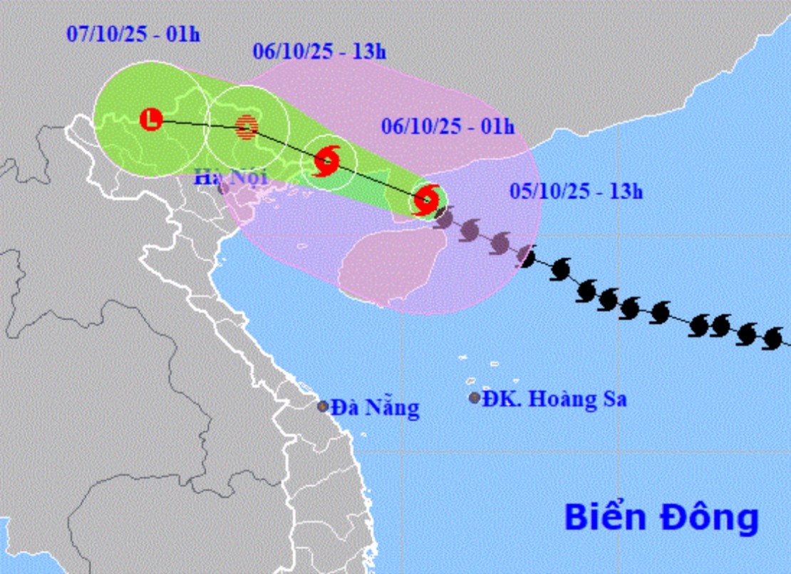 Vị trí và hướng đi của bão số 11