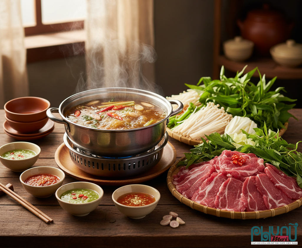 Lẩu trâu nhúng mẻ, hương vị đồng quê trong nồi nước chua thanh ngày se lạnh