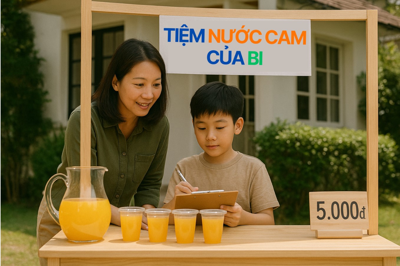 Dạy con thực hành dự án Khởi nghiệp mini cùng AI