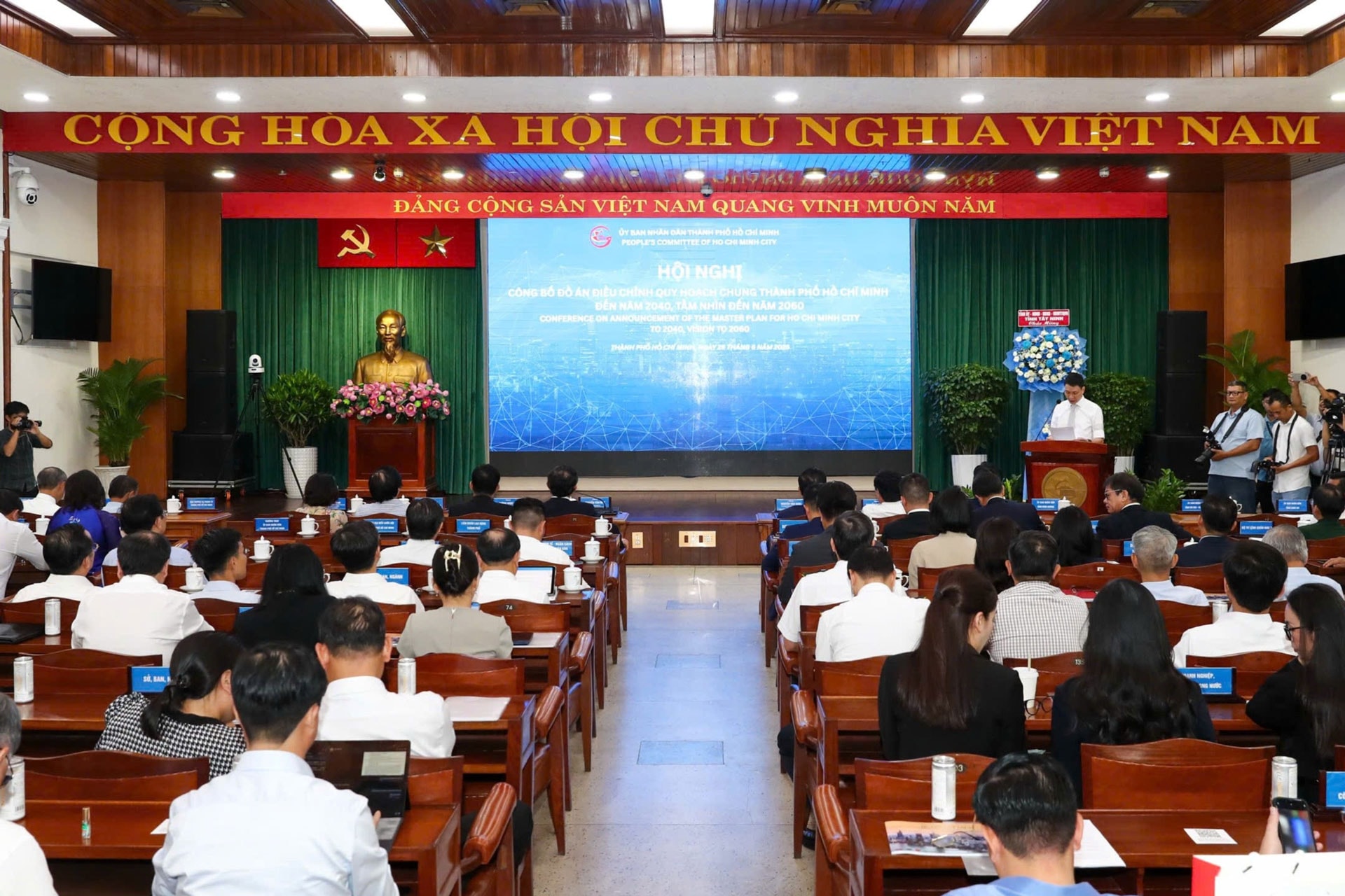 Toàn cảnh Hội nghị công bố Đồ án điều chỉnh Quy hoạch chung TP.HCM đến năm 2040, tầm nhìn đến năm 2060. Ảnh: THACO