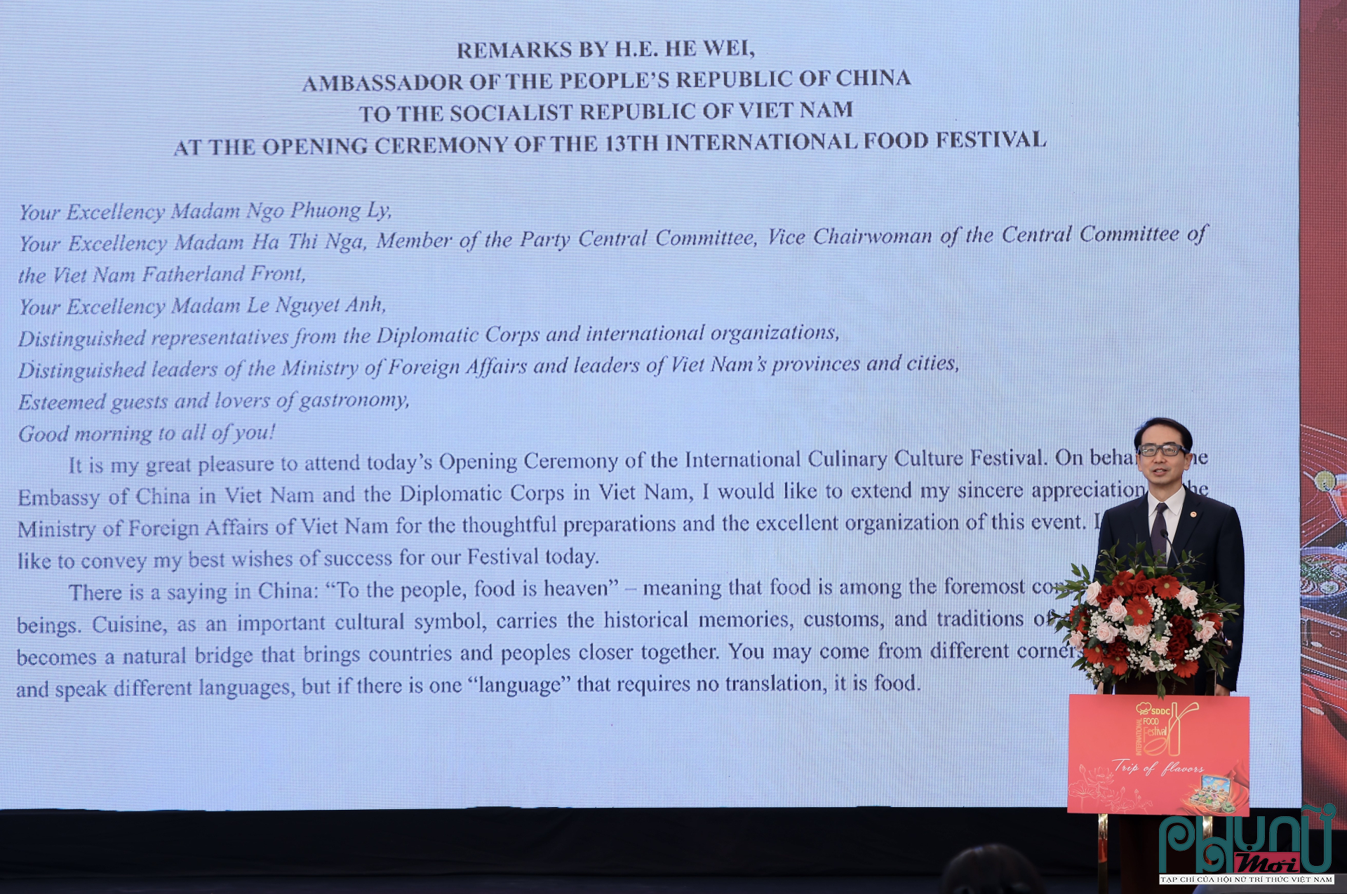 Đại sứ Trung Quốc tại Việt Nam Hà Vỹ phát biểu.