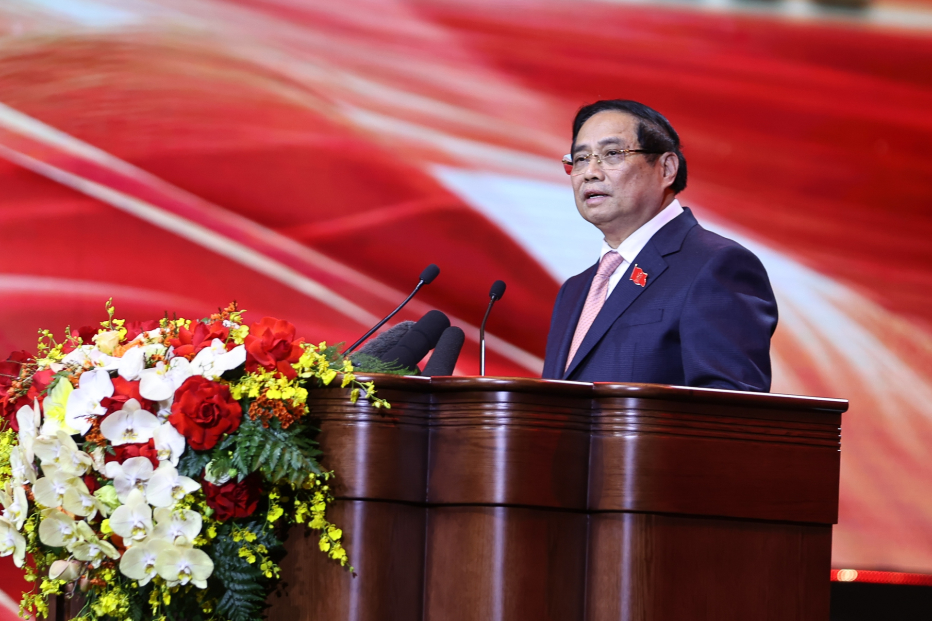 Thủ tướng Phạm Minh Chính phát biểu khai mạc Đại hội - Ảnh: VGP/Nhật Bắc