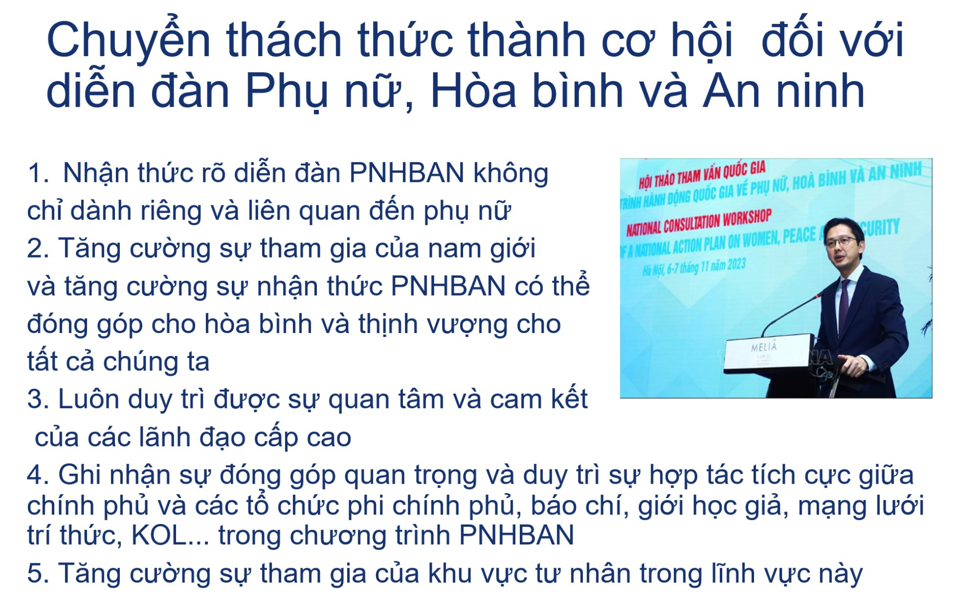 Phụ nữ, hòa bình và an ninh: Từ khuôn khổ toàn cầu đến những vấn đề đặt ra tại Việt Nam