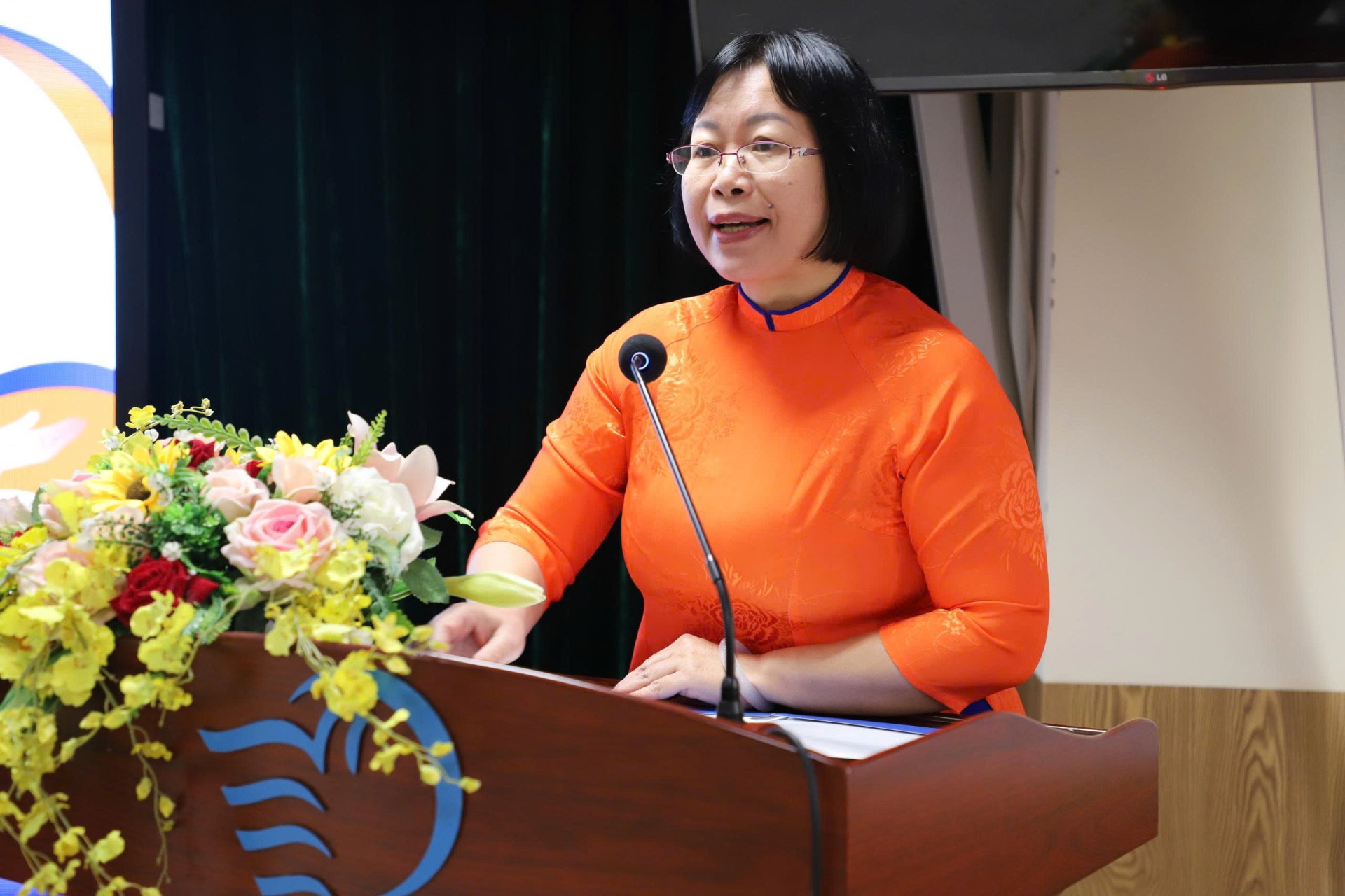 PGS.TS. Dương Kim Anh, Phó Giám đốc Học viện Phụ nữ Việt Nam phát biểu tại sự kiện. Ảnh: ĐBND