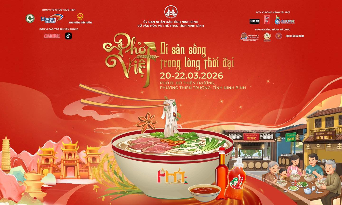 Festival Phở 2026 được tổ chức với chủ đề “Di sản sống trong lòng thời đại”.