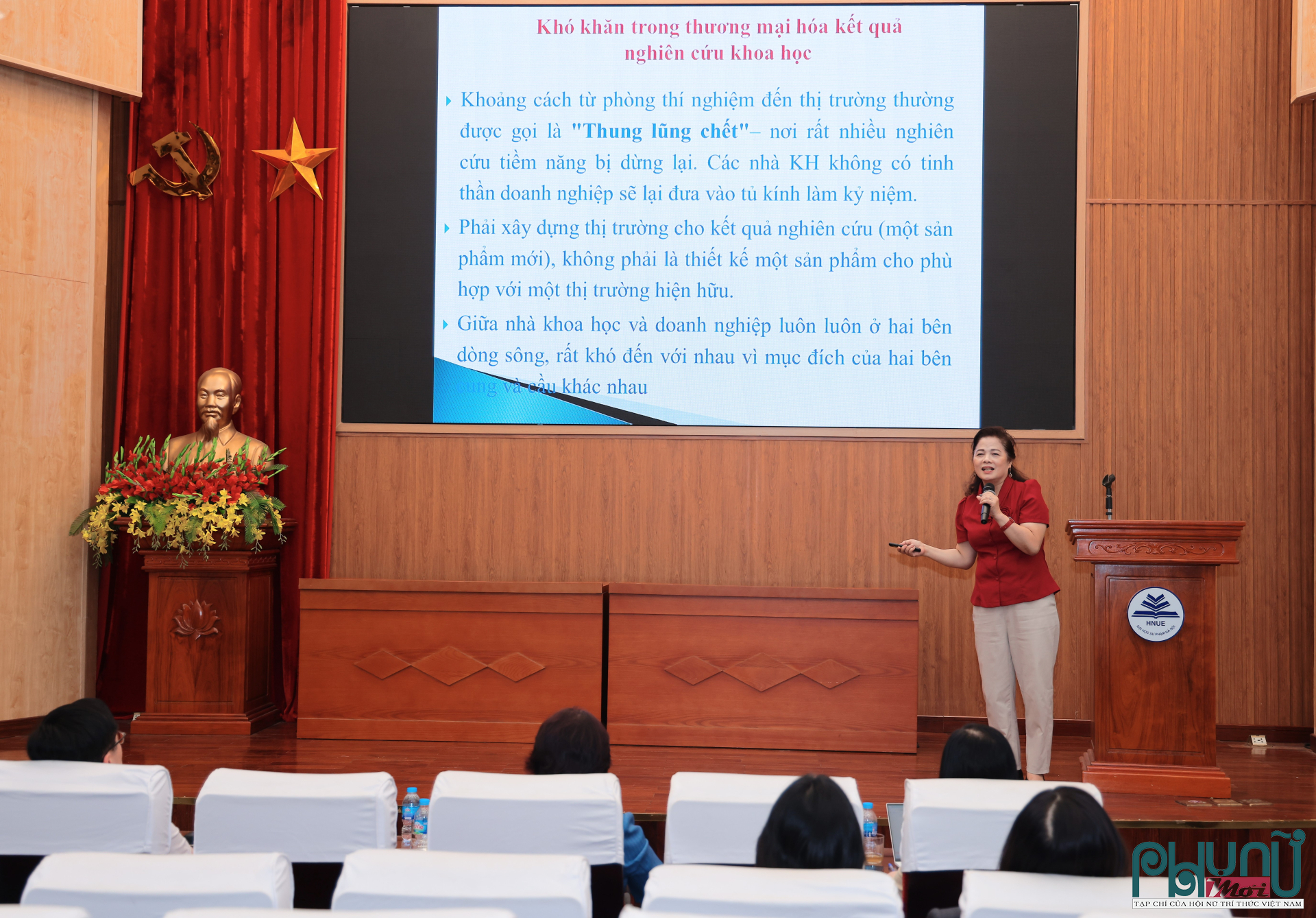 ThS. Lê Thị Khánh Vân, Giám đốc Trung tâm Ứng dụng Khoa học Công nghệ và Khởi nghiệp, Hội Nữ trí thức Việt Nam.