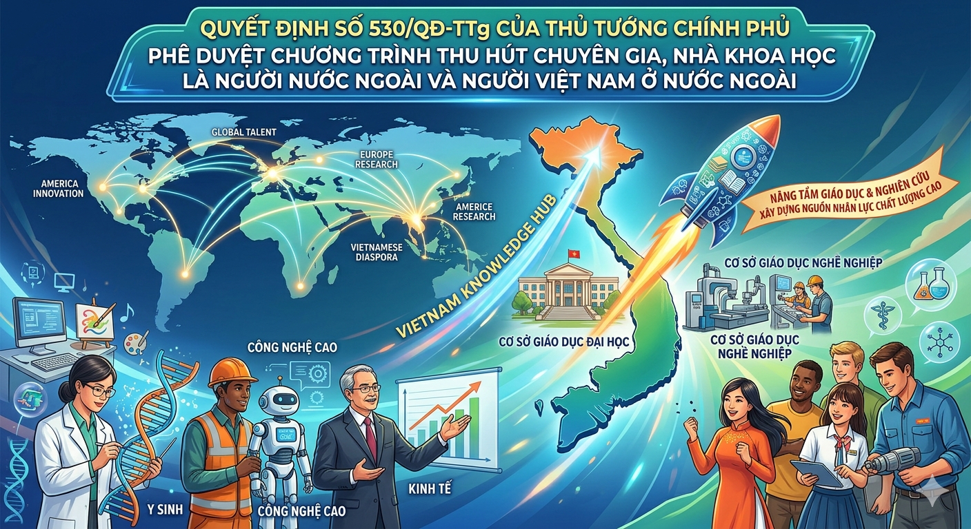 Chính phủ ban hành cơ chế mới thu hút nhà khoa học nước ngoài và kiều bào. Ảnh được tạo bơi Ai
