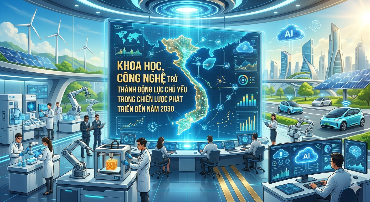 Khoa học, công nghệ trở thành động lực chủ yếu trong chiến lược phát triển đến năm 2030. Ảnh : AI