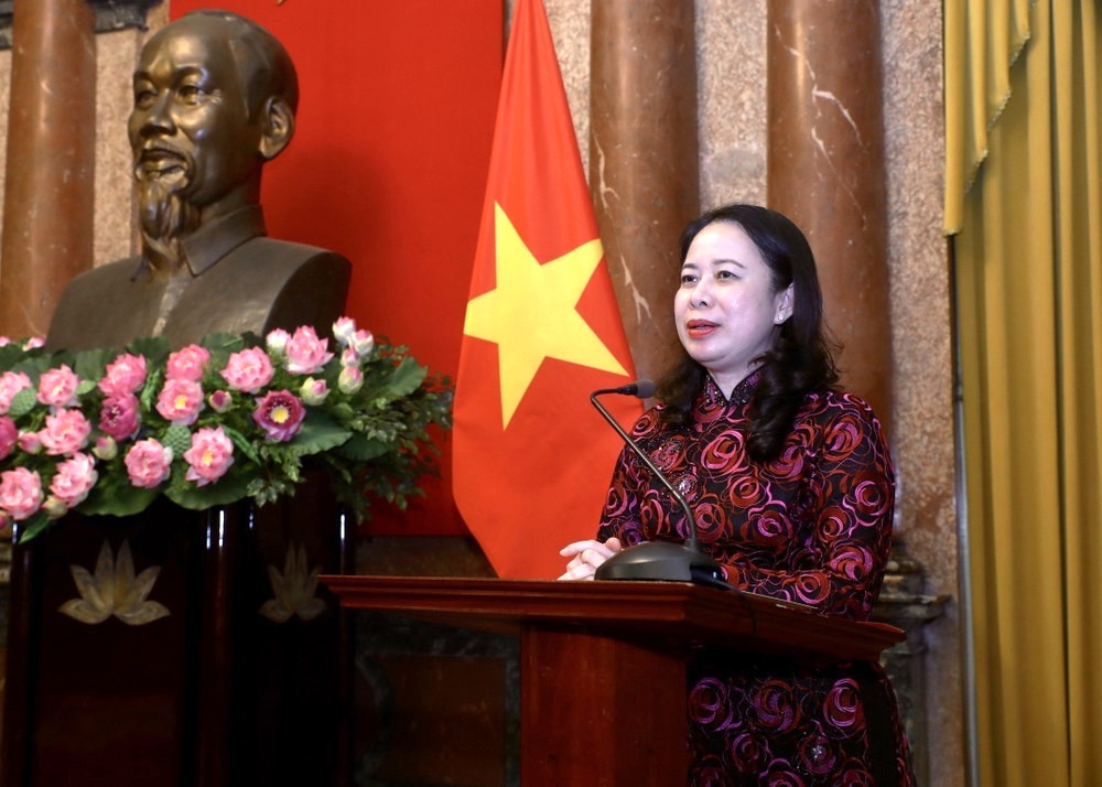 Bà Võ Thị Ánh Xuân tái đắc cử Phó Chủ tịch nước. Ảnh: TTXVN