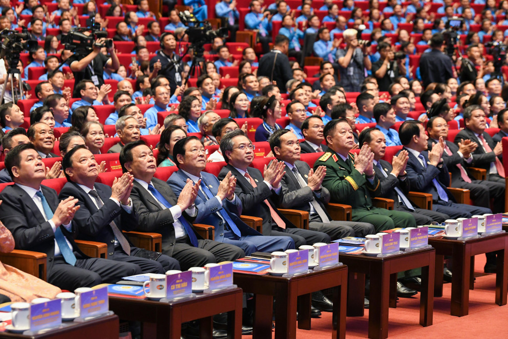 Các đại biểu dự Đại hội XIV Công đoàn Việt Nam (Ảnh: Lâm Hiển)