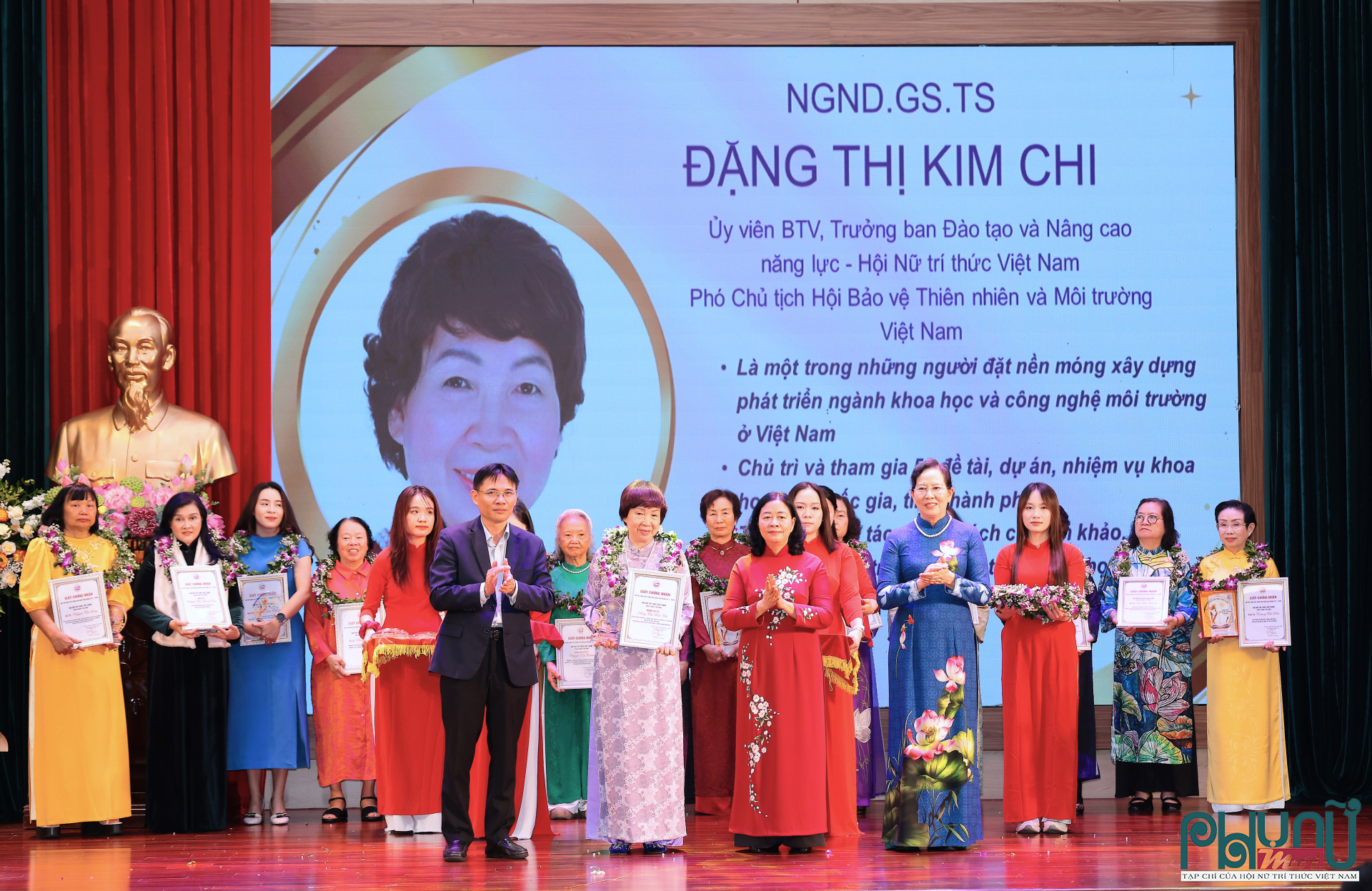 NGND. GS.TS Đặng Thị Kim Chi,Ủy viên Ban Thường vụ, Trưởng ban Đào tạo và Nâng cao năng lực Hội Nữ trí thức Việt Nam; Phó Chủ tịch Hội Bảo vệ Thiên nhiên và Môi trường Việt Nam