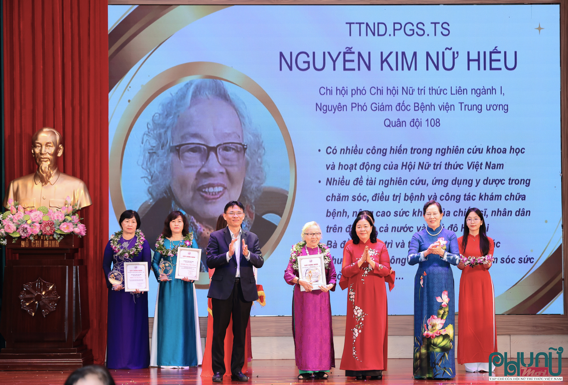 TTND, PGS.TS Nguyễn Kim Nữ Hiếu, Chi hội phó Chi hội Nữ trí thức Liên ngành I; nguyên Phó Giám đốc Bệnh viện Trung ương Quân đội 108