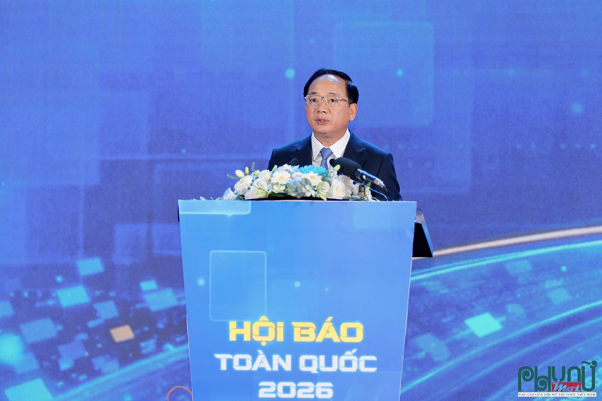 Ông chí Trịnh Văn Quyết, Ủy viên Bộ Chính trị, Bí thư Trung ương Đảng, Trưởng Ban Tuyên giáo và Dân vận Trung ương phát biểu tại Lễ khai mạc Hội Báo.