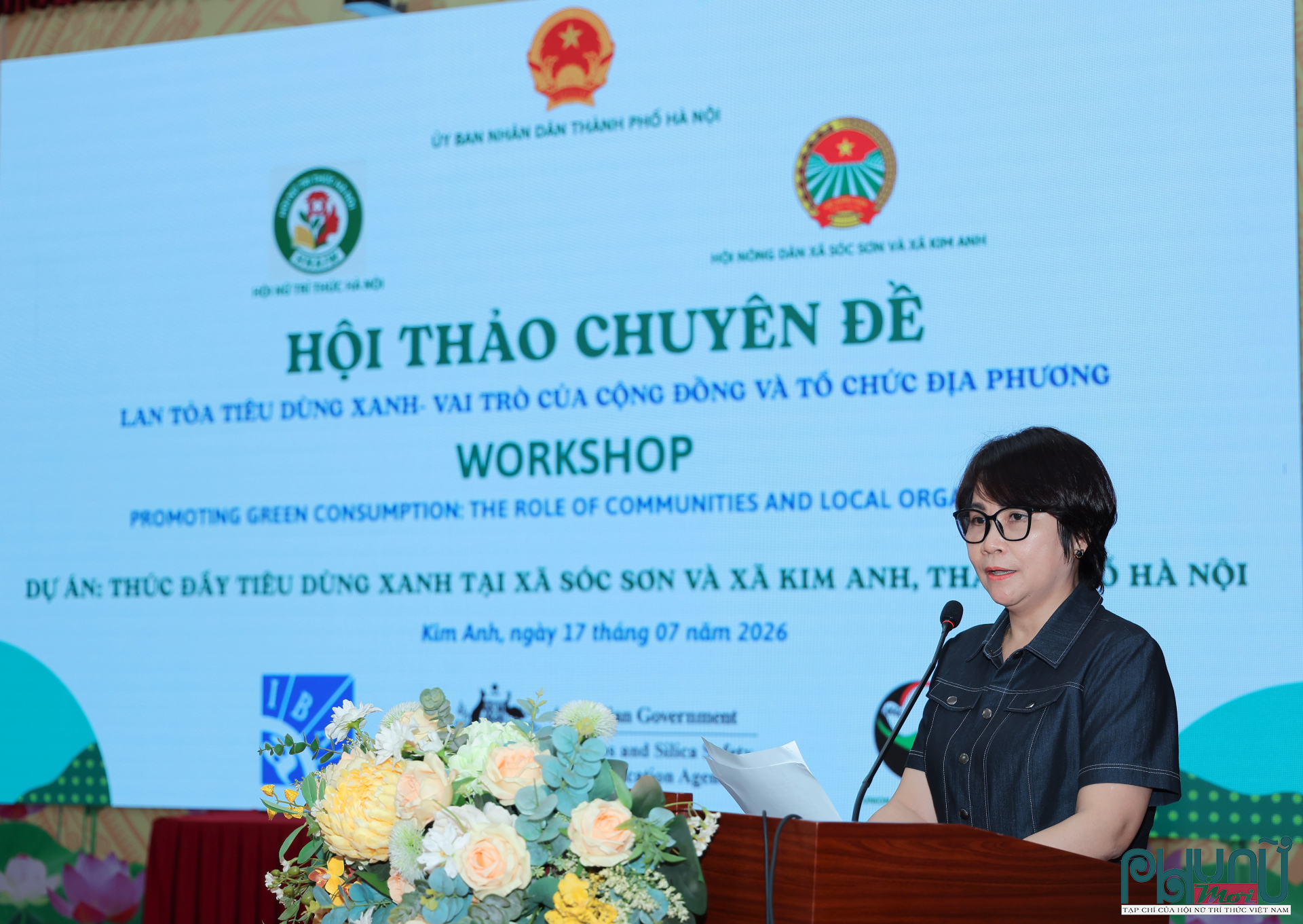 Bà Hoàng Thị Lệ Hằng, Trưởng đại diện Tổ chức APHEDA tại Việt Nam, phát biểu tổng kết hội thảo