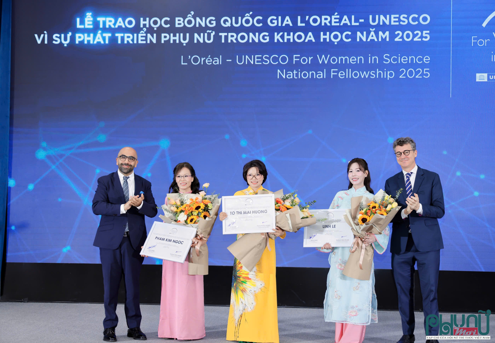 3 nhà khoa học nữ nhận học bổng của Chương trình L’Oréal – UNESCO Vì sự phát triển phụ nữ trong khoa học 2025. Ảnh: Hoàng Toàn