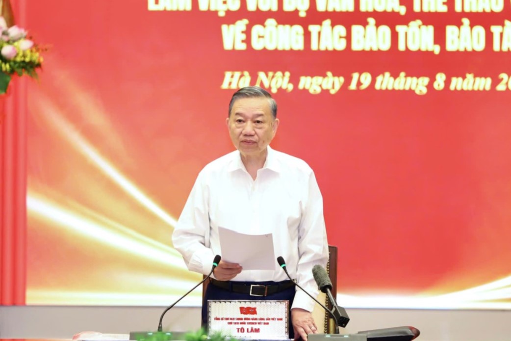 Tổng Bí thư, Chủ tịch nước Tô Lâm phát biểu chỉ đạo tại buổi làm việc. Ảnh: Việt Hùng